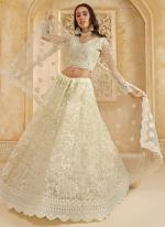 Net Cream Wedding Wear Stone Work Lehenga Choli